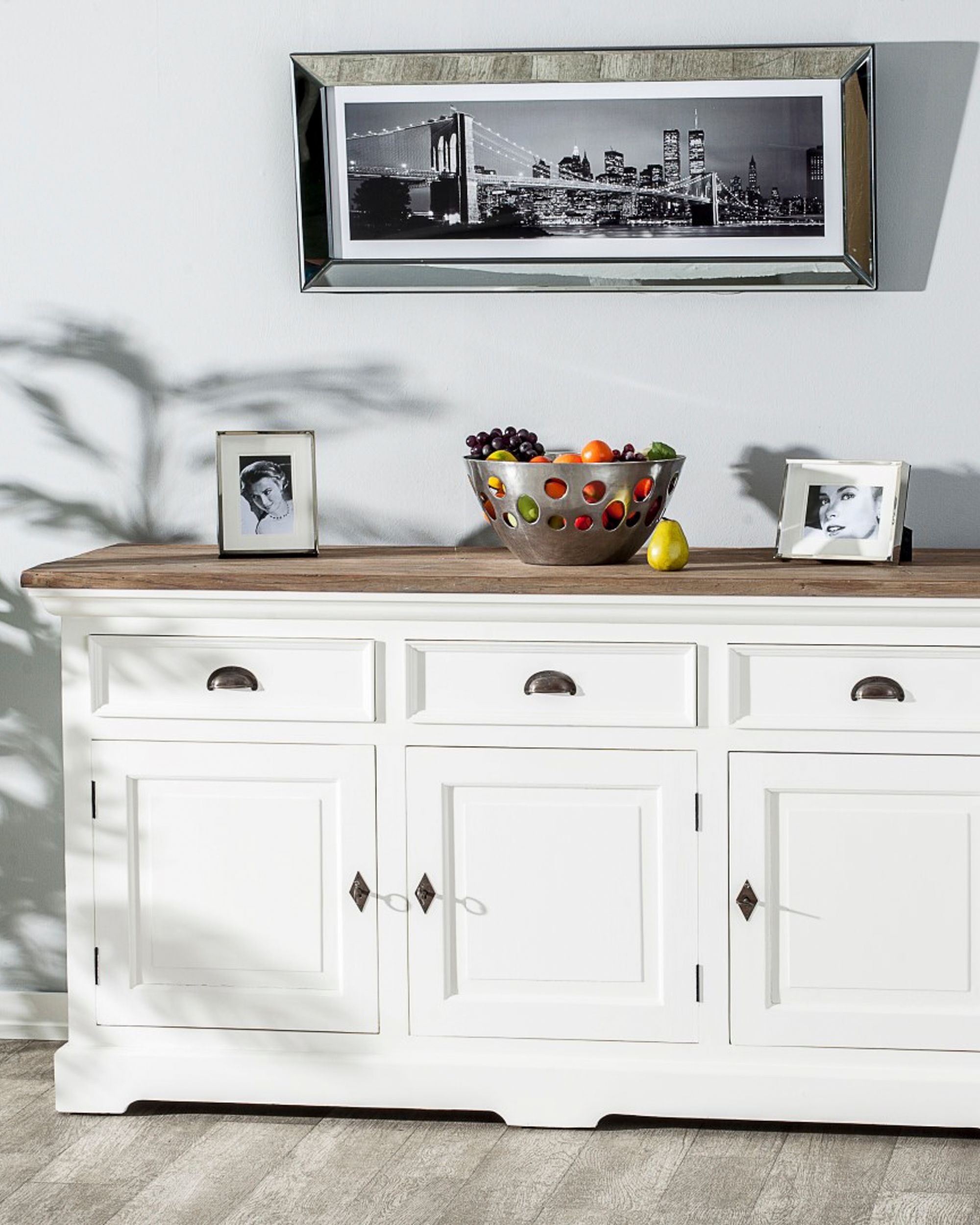 Komoda Brighton 180x55x95cm white&natural grey (hover)