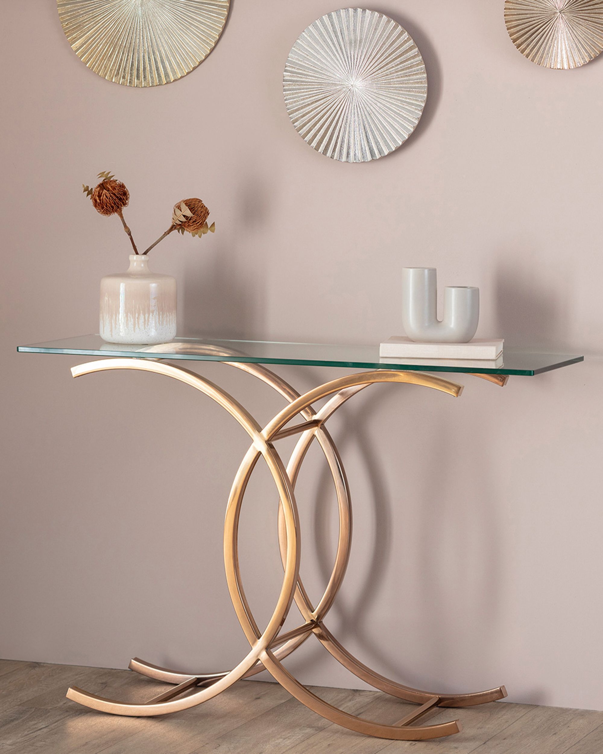 Konsolė Chica rose gold 128x40x79cm (hover)