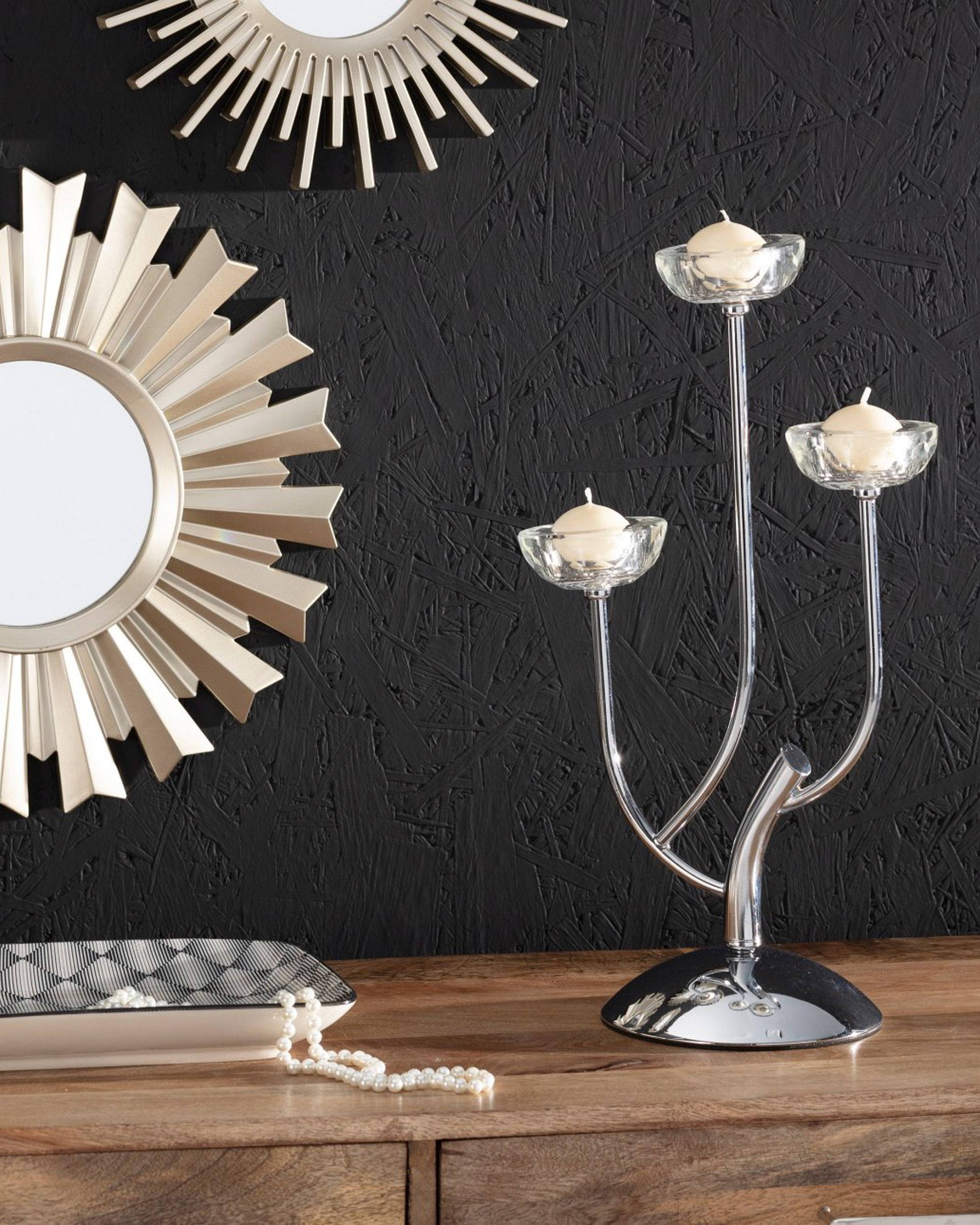 Žvakidė Elisabeth silver 44,5cm (hover)