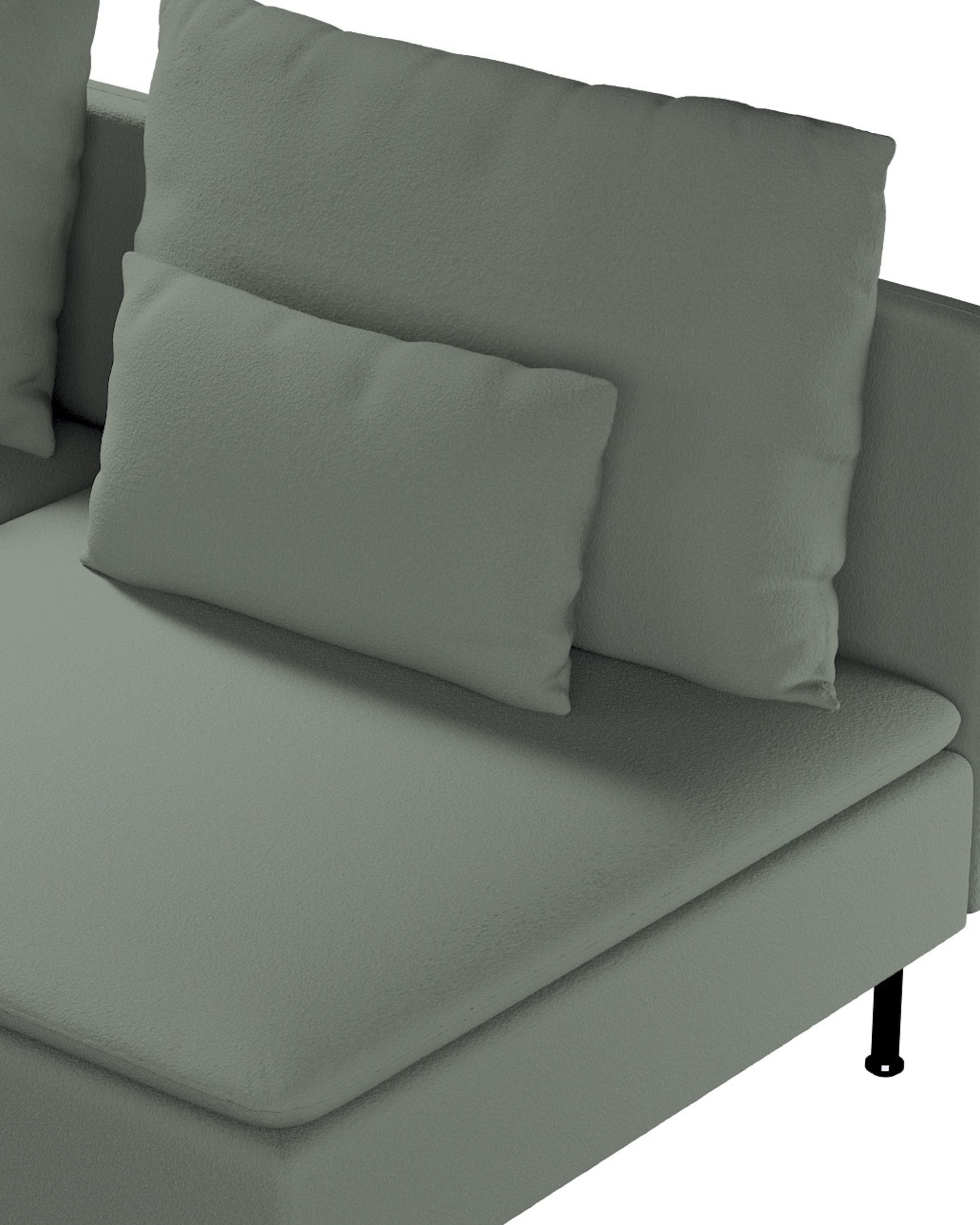 Ikea Söderhamn trivietei sofai užvalkalas spalva žalia audinys su struktūra (hover)