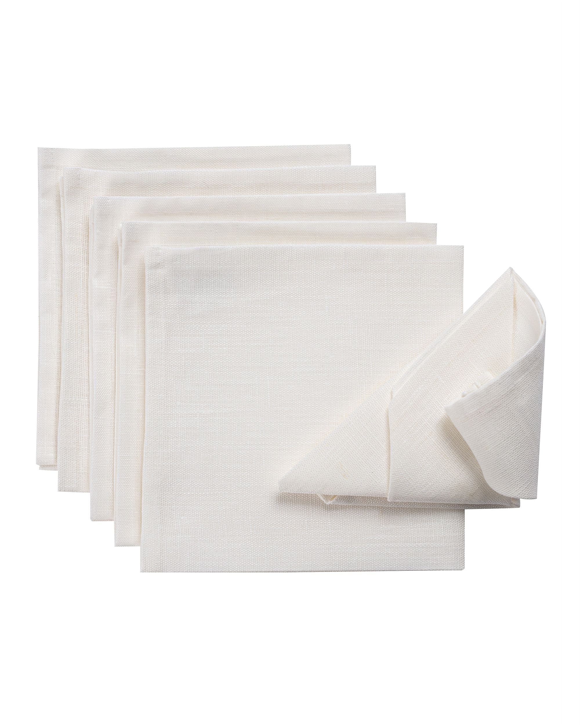 Servėtėlių komplektas Kreminis baltas linas – 6 vnt. (42X42 cm)