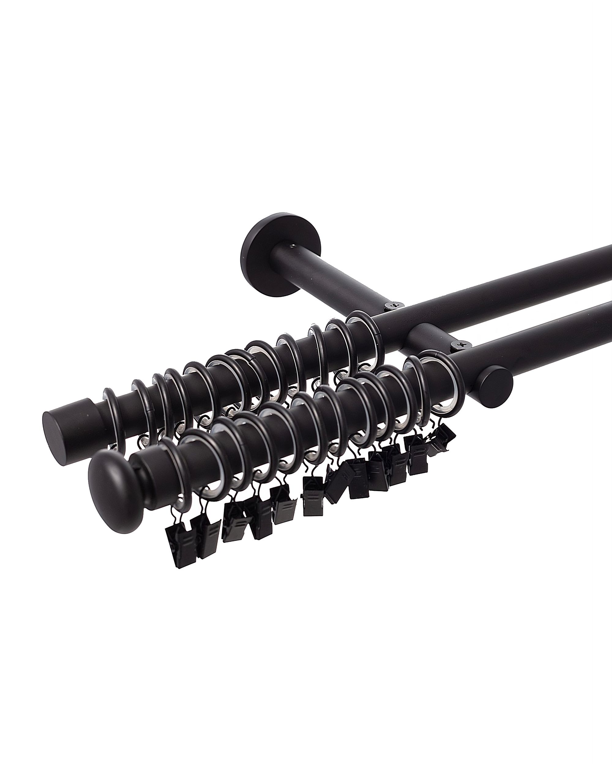 Dvigubas karnizų komplektas Modern black matt 240cm
