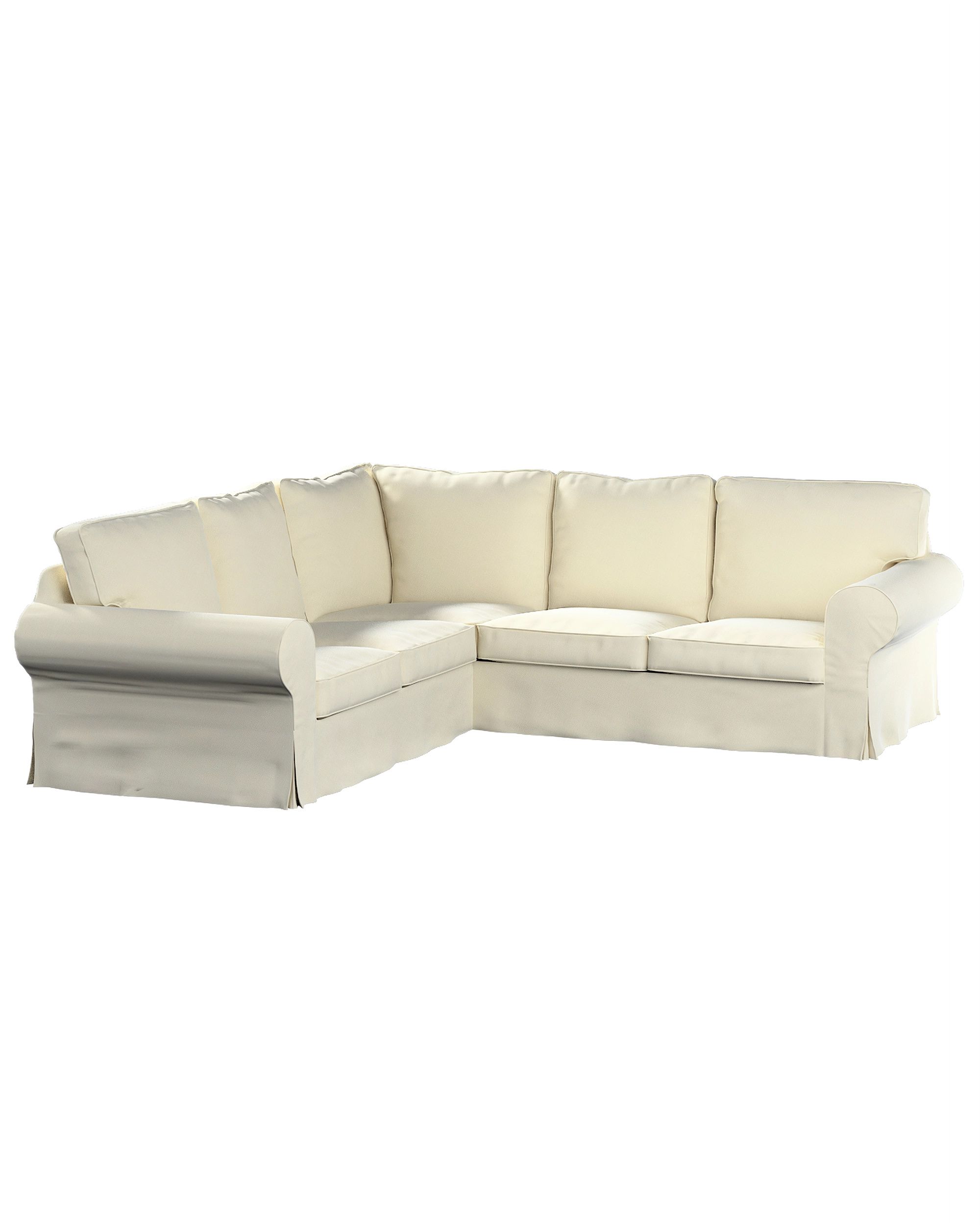 Ektorp kampinė sofa spalva kreminė audinys blizgus, velvetinis/aksominis