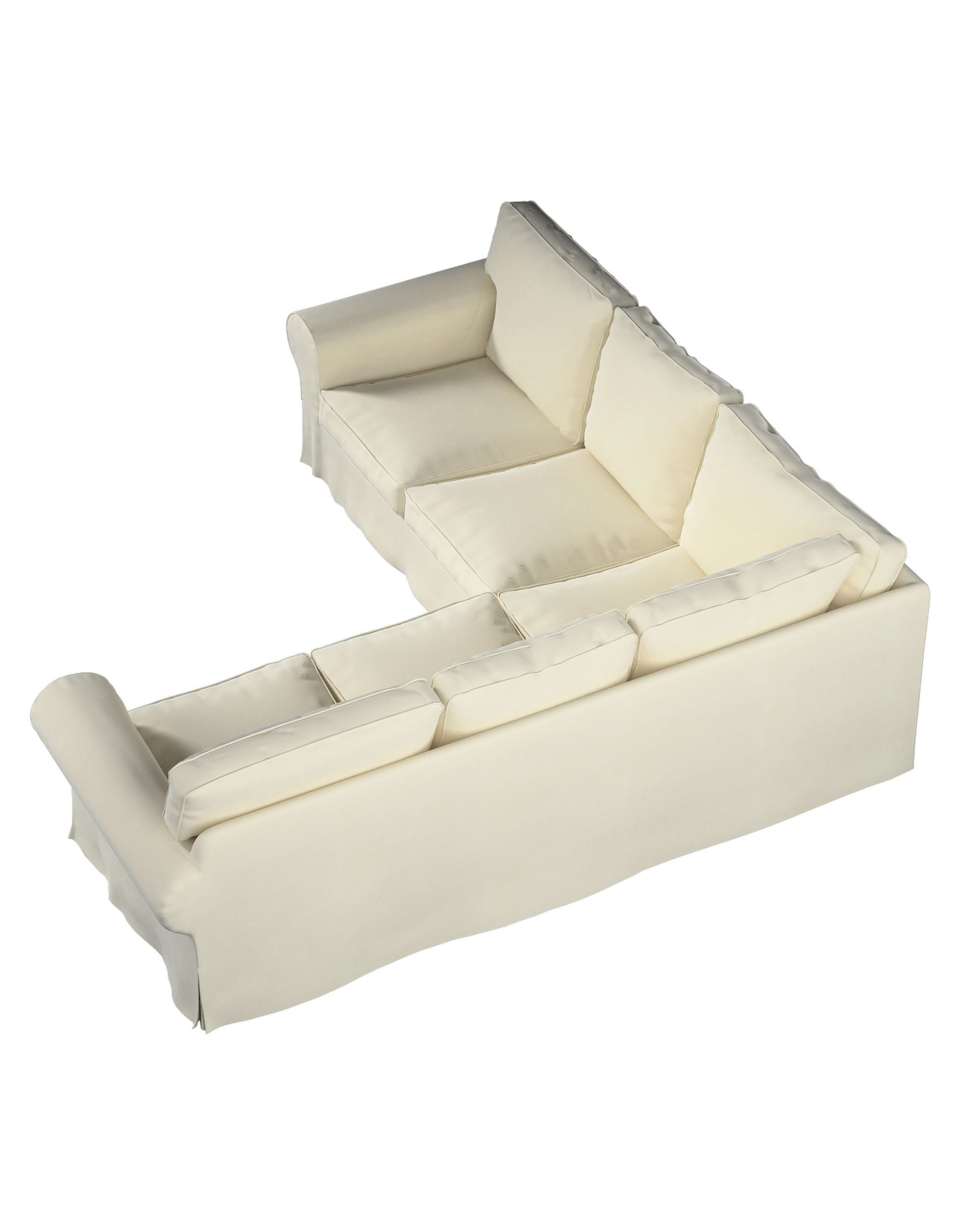 Ektorp kampinė sofa spalva kreminė audinys blizgus, velvetinis/aksominis (hover)
