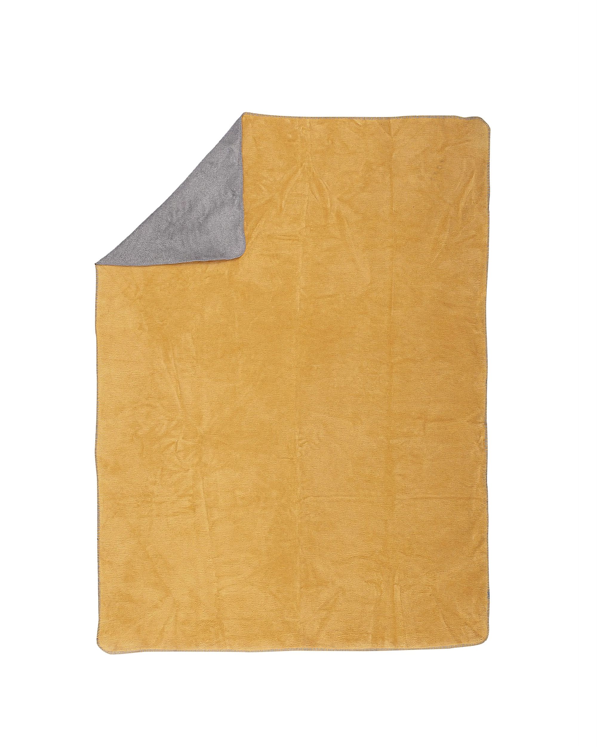 Pledas Cotton Cloud 150x200cm  Mustard&Grey