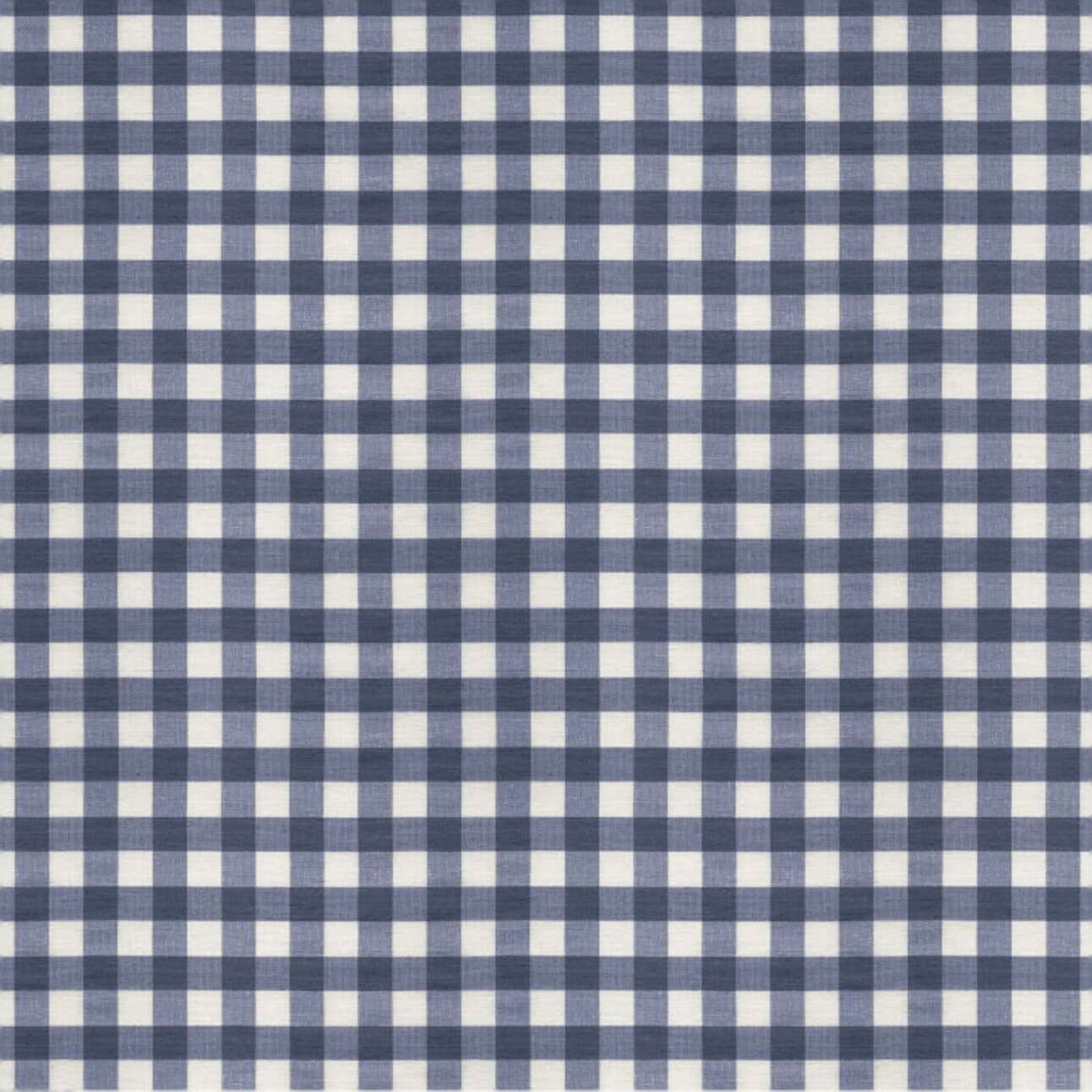 Quadro 136-01 tamsiai mėlyni ir šviesūs langeliai (1,5x1,5cm), audinys turi natūralų švelnų pasibangavimą