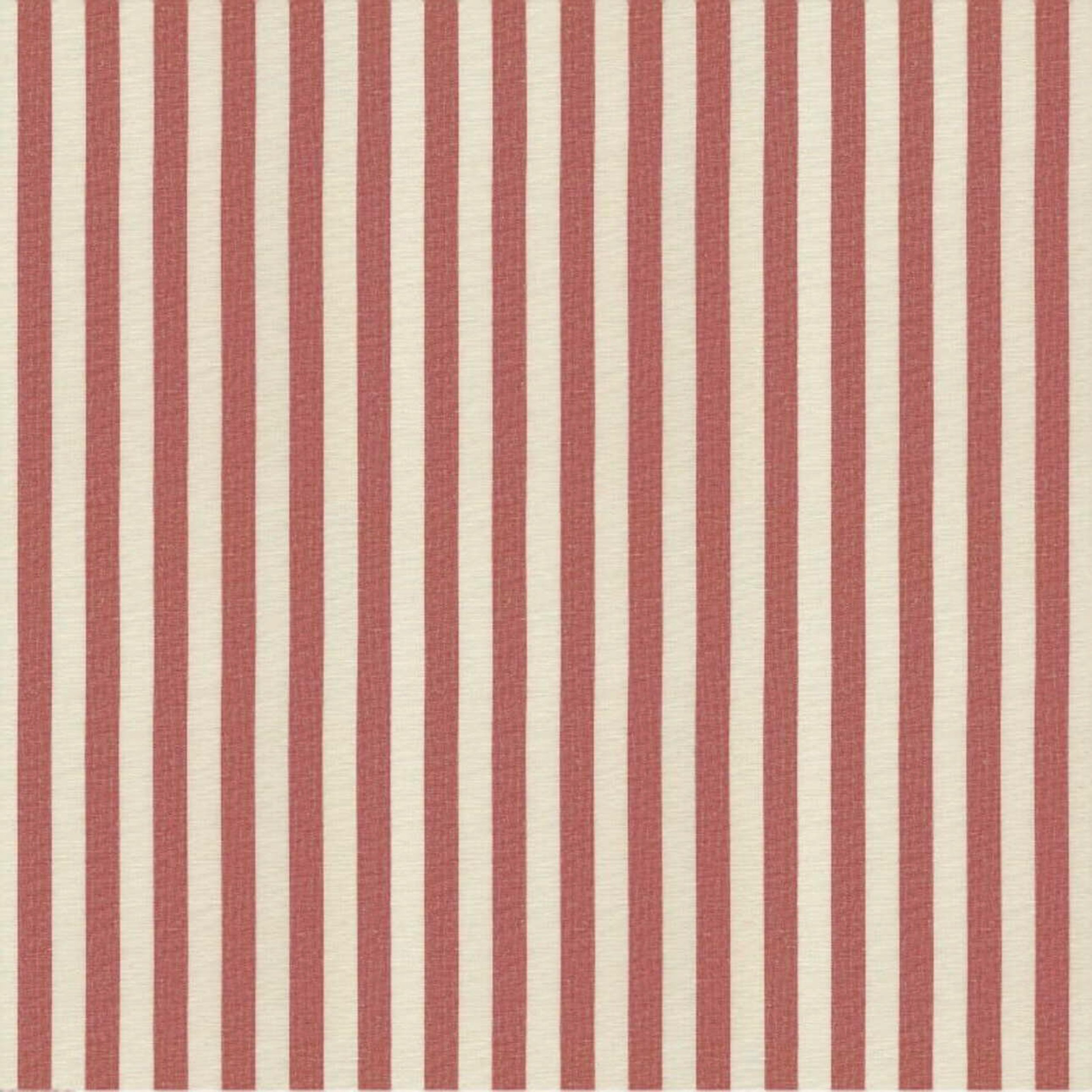 Quadro 136-17 raudonos ir šviesios juostelės (1,5cm), audinys turi natūralų švelnų pasibangavimą